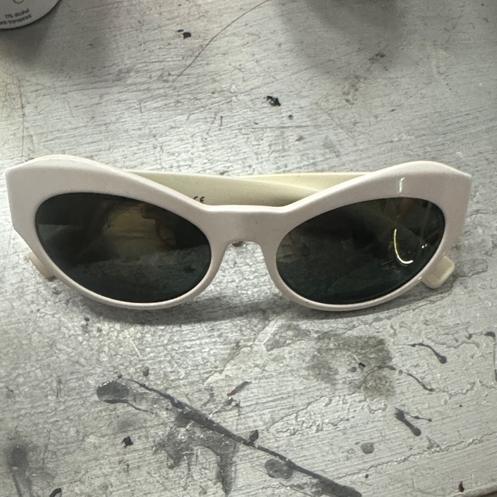 Versace White Sunglasses with Gold Accents